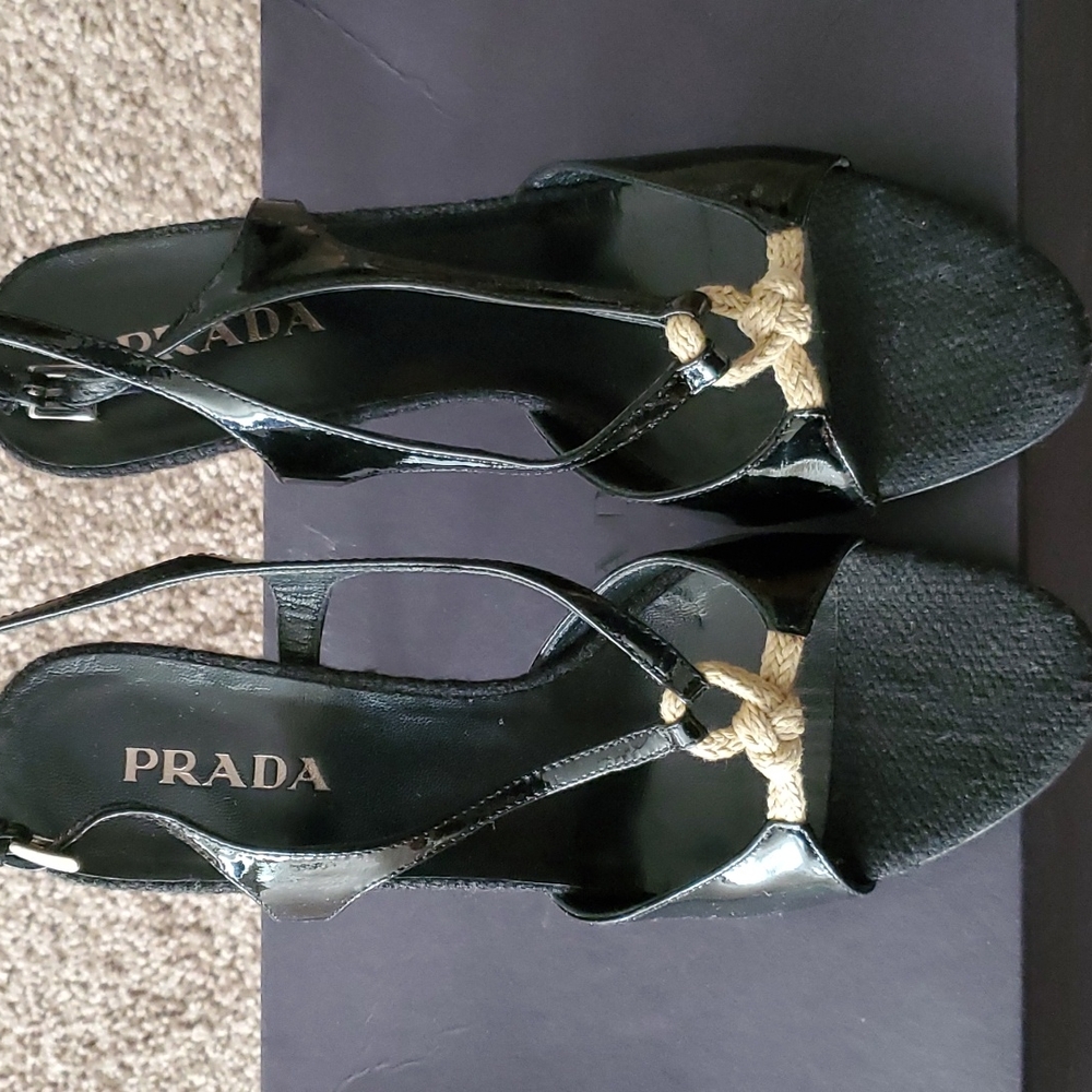 Prada Patent Leather Sandal AUTHENTIC